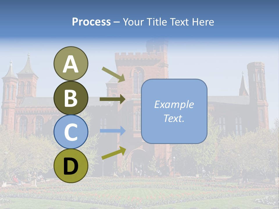 A Large Building With A Flag On Top Of It PowerPoint Template