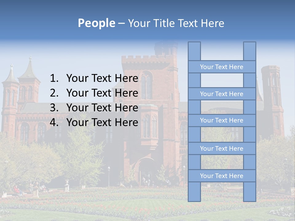 A Large Building With A Flag On Top Of It PowerPoint Template