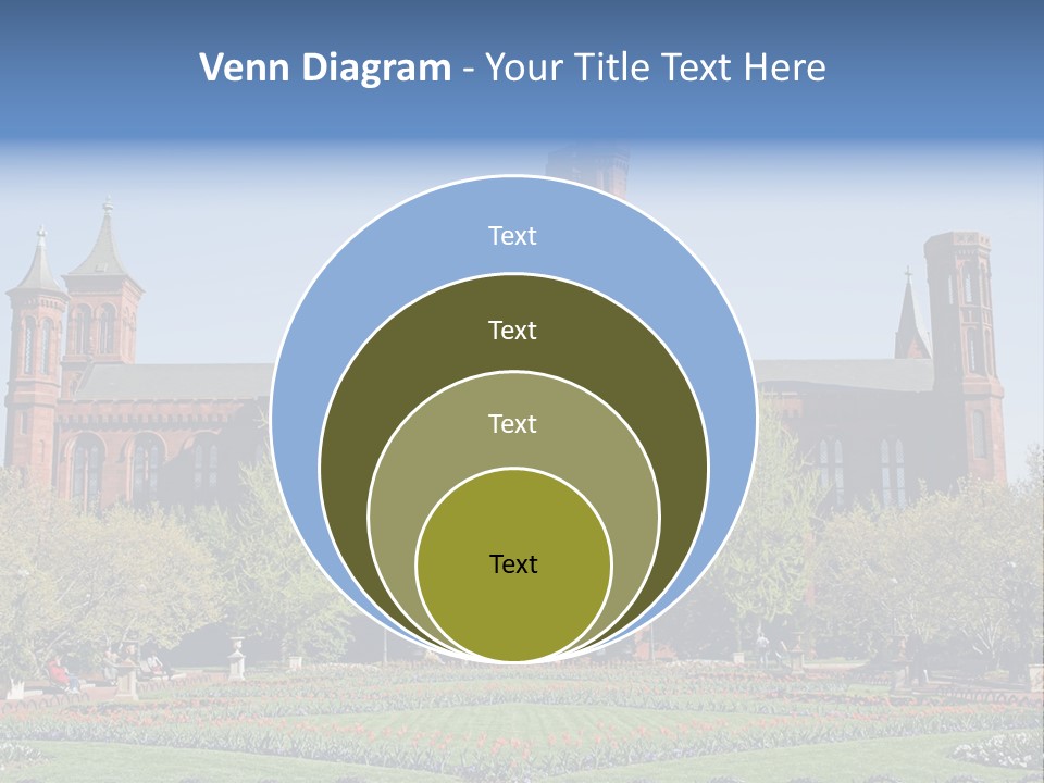 A Large Building With A Flag On Top Of It PowerPoint Template
