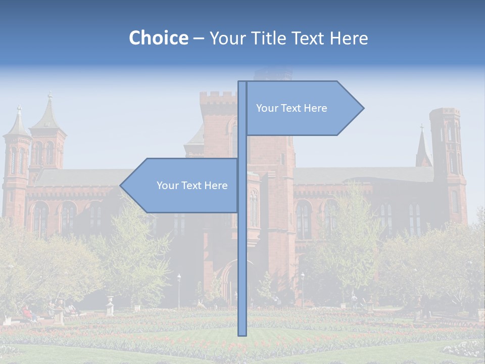 A Large Building With A Flag On Top Of It PowerPoint Template