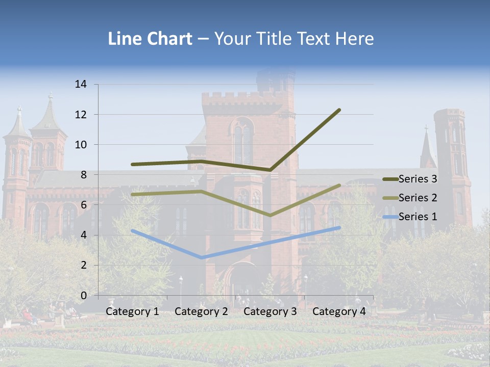 A Large Building With A Flag On Top Of It PowerPoint Template