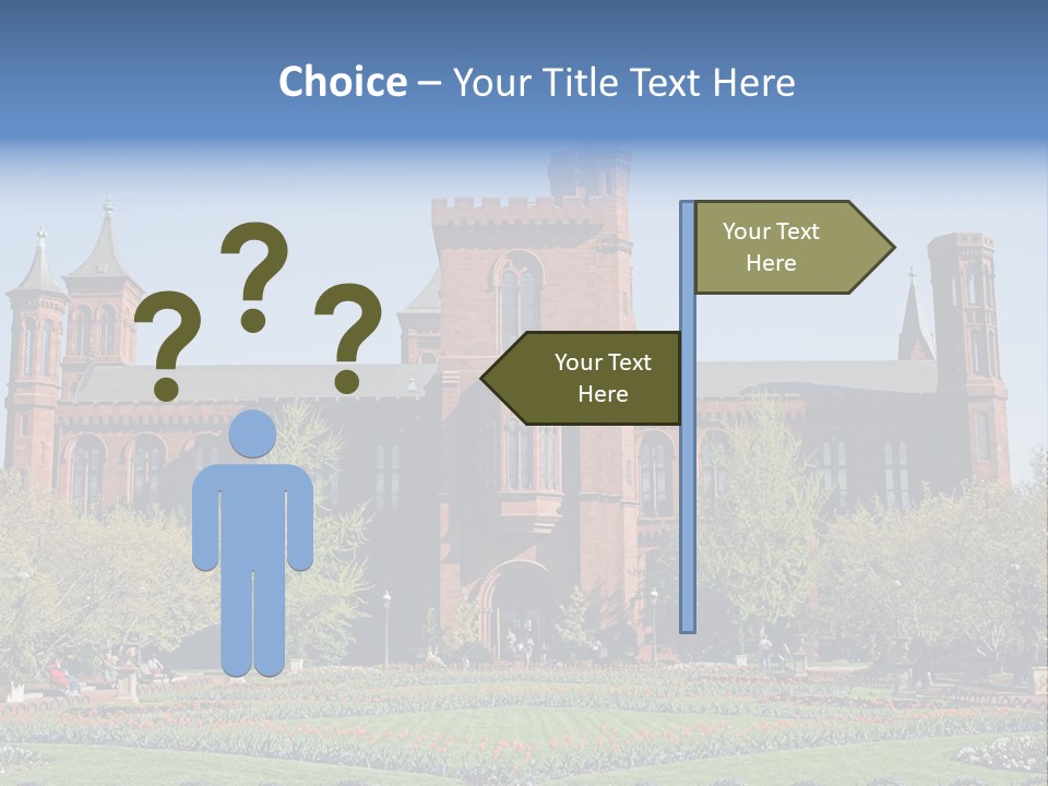 A Large Building With A Flag On Top Of It PowerPoint Template