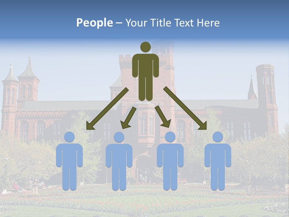 A Large Building With A Flag On Top Of It PowerPoint Template