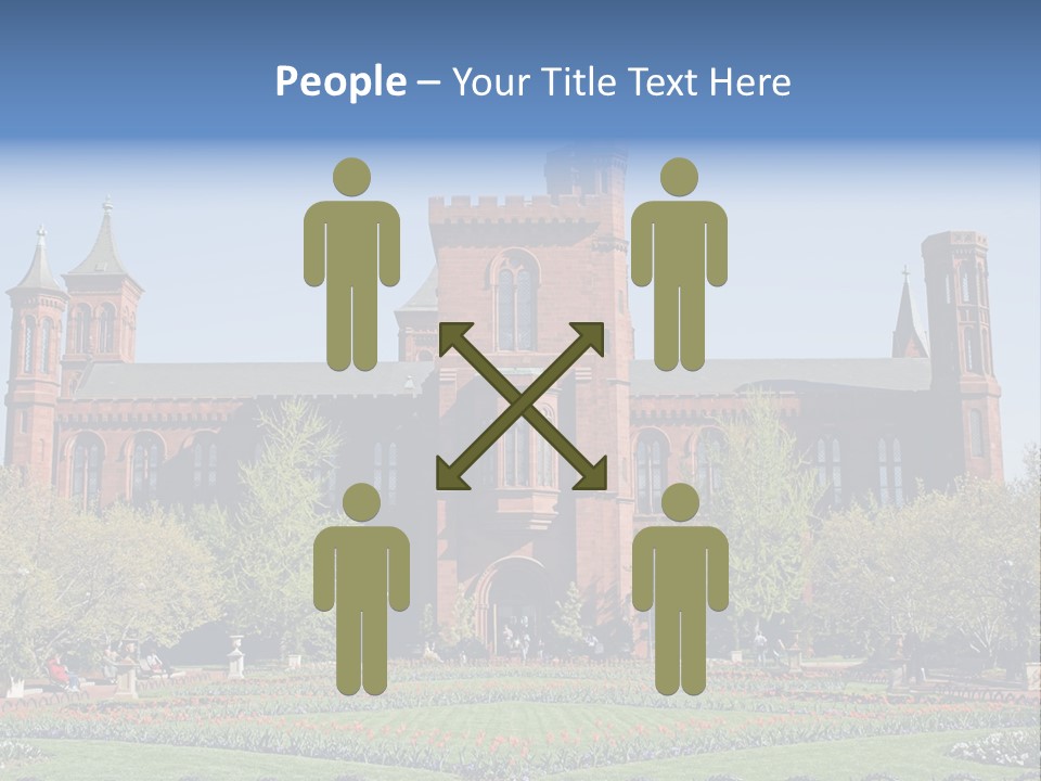 A Large Building With A Flag On Top Of It PowerPoint Template