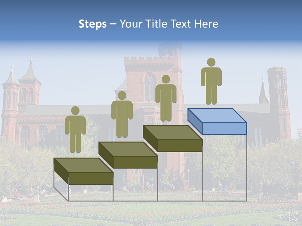 A Large Building With A Flag On Top Of It PowerPoint Template