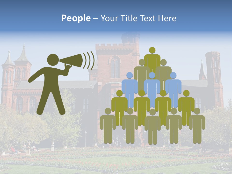 A Large Building With A Flag On Top Of It PowerPoint Template