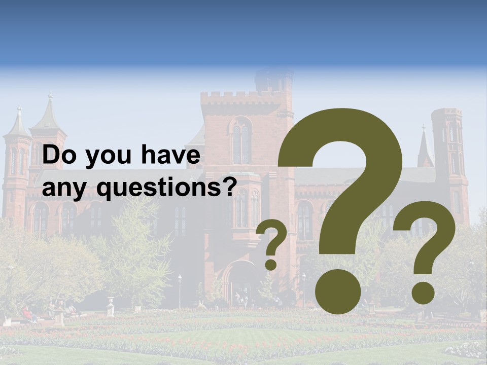 A Large Building With A Flag On Top Of It PowerPoint Template