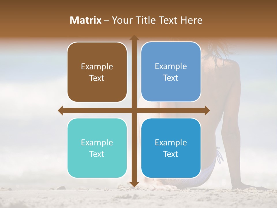 A Woman In A Bikini Sitting On The Beach PowerPoint Template