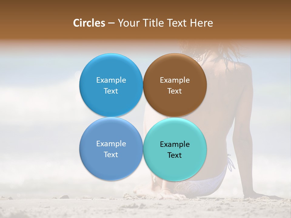 A Woman In A Bikini Sitting On The Beach PowerPoint Template