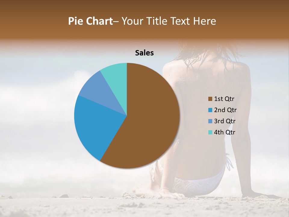 A Woman In A Bikini Sitting On The Beach PowerPoint Template