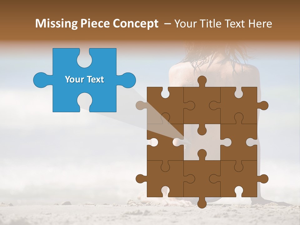 A Woman In A Bikini Sitting On The Beach PowerPoint Template