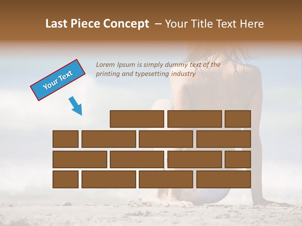 A Woman In A Bikini Sitting On The Beach PowerPoint Template