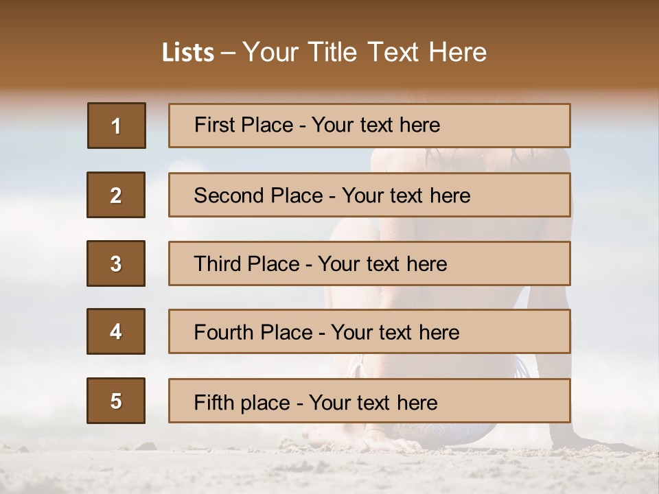 A Woman In A Bikini Sitting On The Beach PowerPoint Template