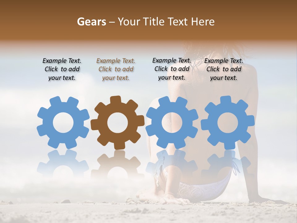 A Woman In A Bikini Sitting On The Beach PowerPoint Template