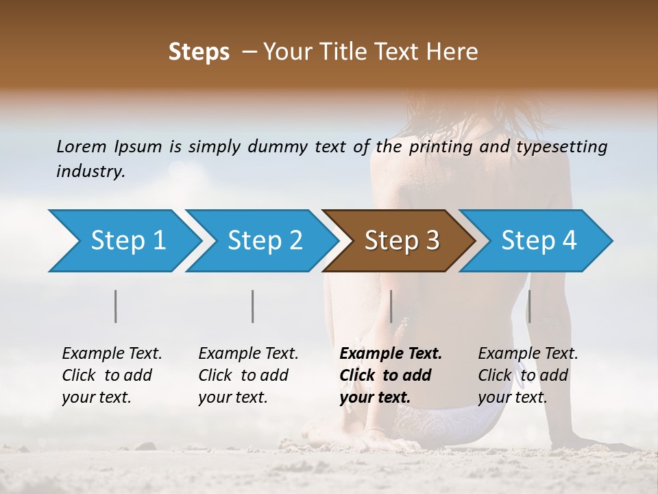 A Woman In A Bikini Sitting On The Beach PowerPoint Template