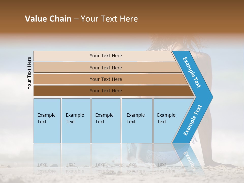 A Woman In A Bikini Sitting On The Beach PowerPoint Template