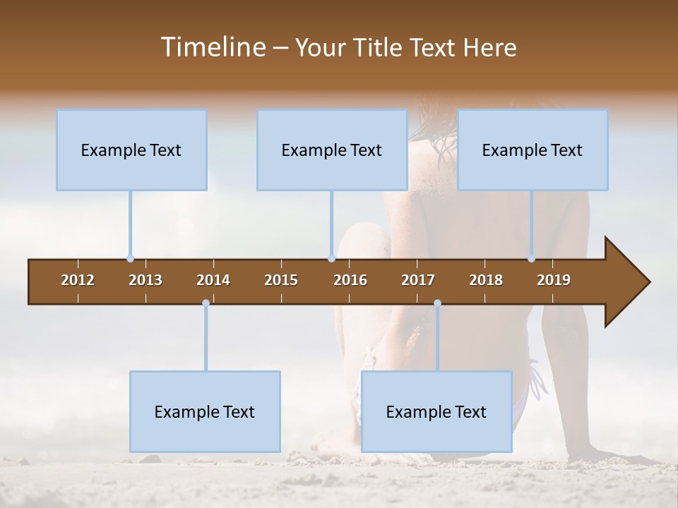 A Woman In A Bikini Sitting On The Beach PowerPoint Template