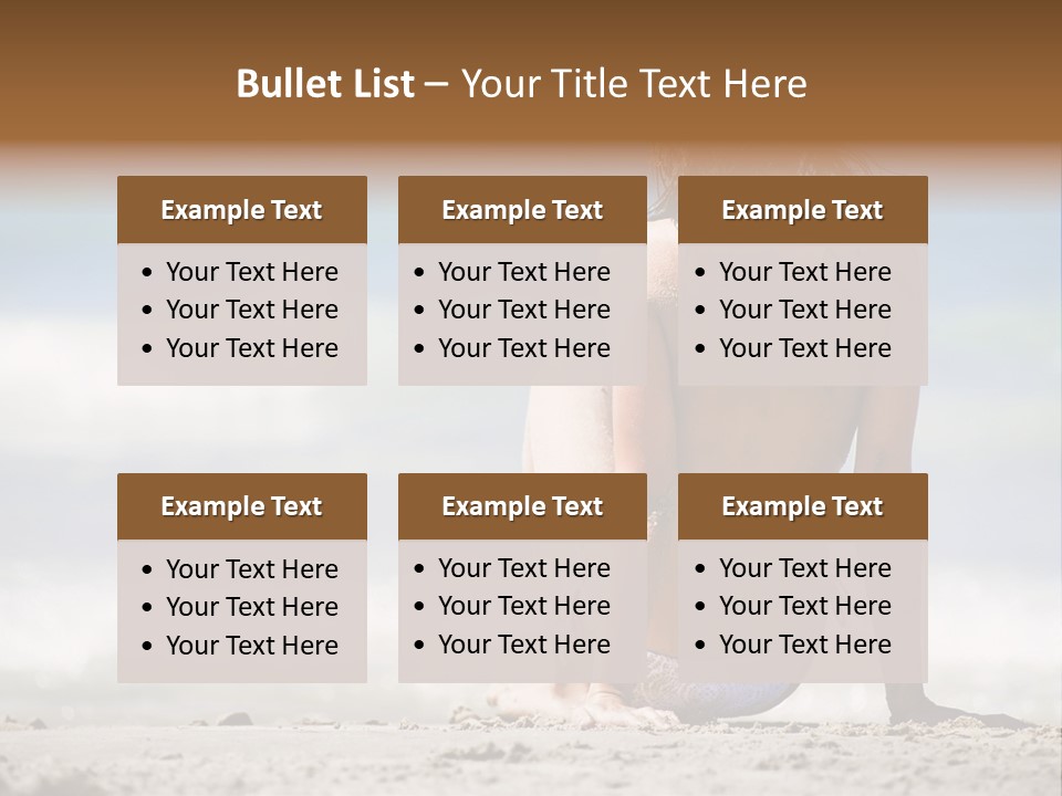 A Woman In A Bikini Sitting On The Beach PowerPoint Template