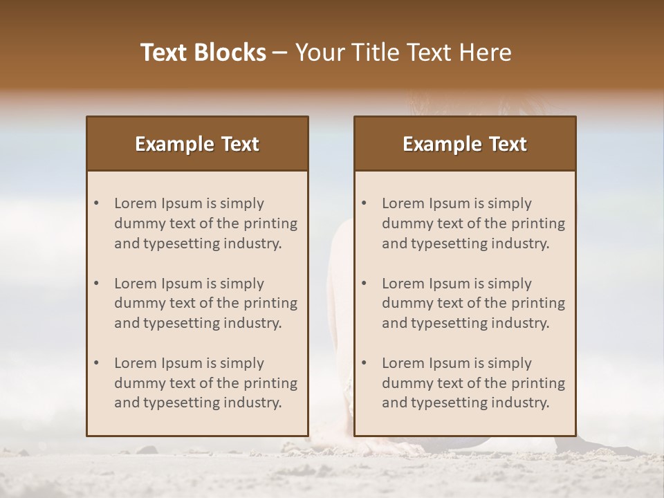 A Woman In A Bikini Sitting On The Beach PowerPoint Template