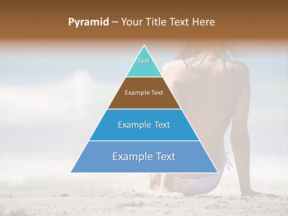 A Woman In A Bikini Sitting On The Beach PowerPoint Template