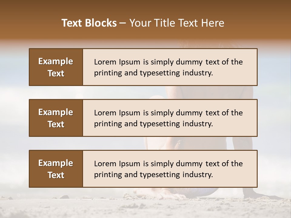 A Woman In A Bikini Sitting On The Beach PowerPoint Template