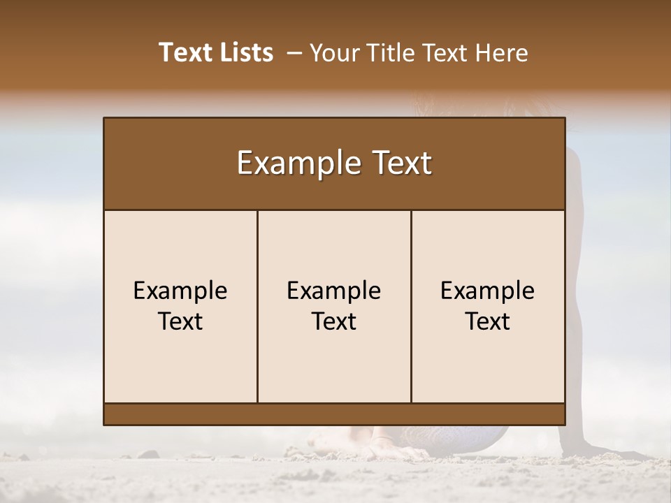 A Woman In A Bikini Sitting On The Beach PowerPoint Template