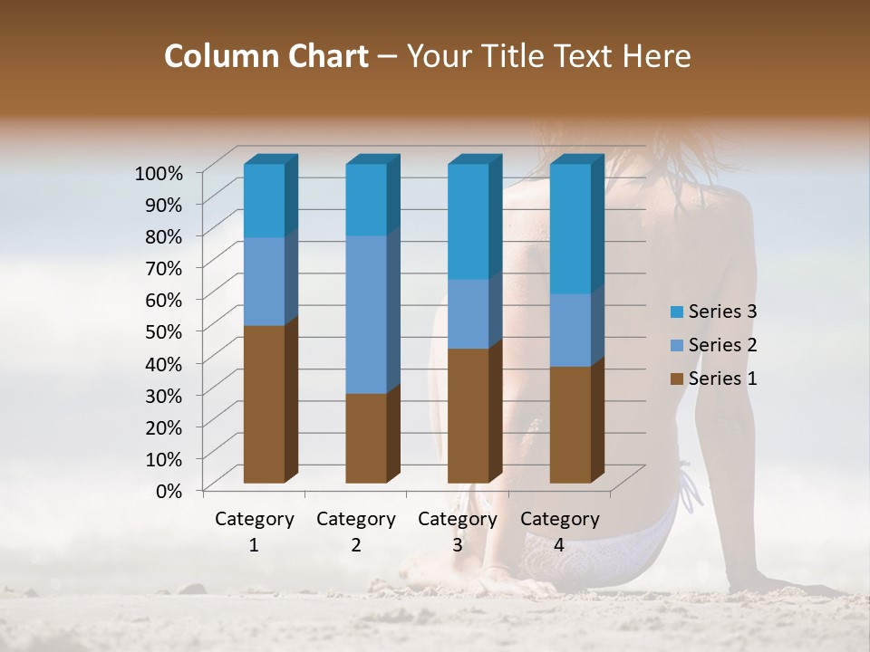 A Woman In A Bikini Sitting On The Beach PowerPoint Template