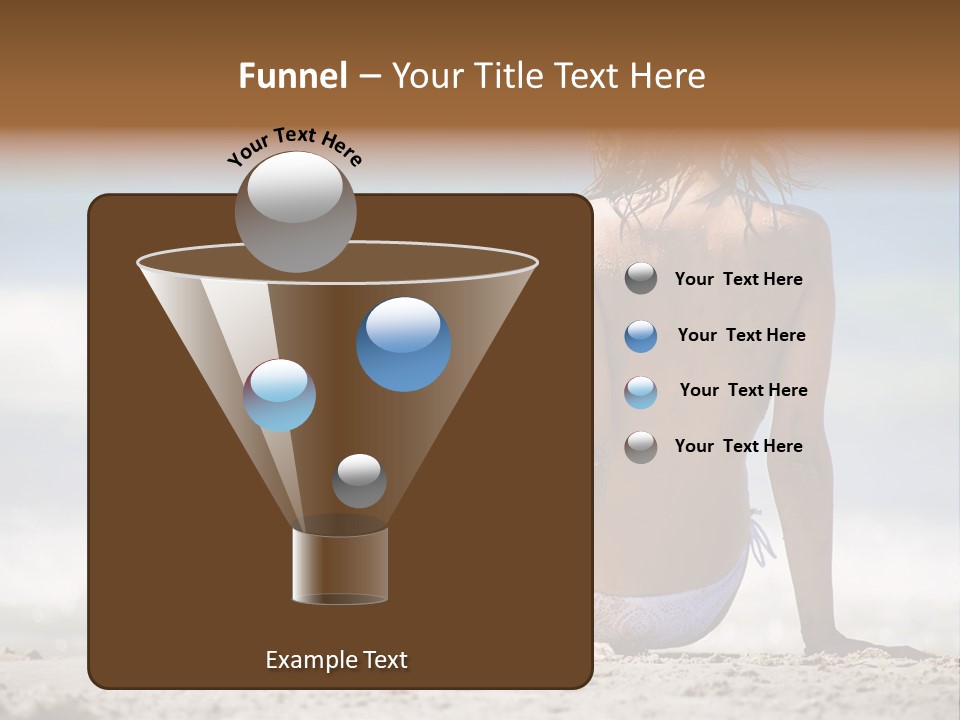 A Woman In A Bikini Sitting On The Beach PowerPoint Template