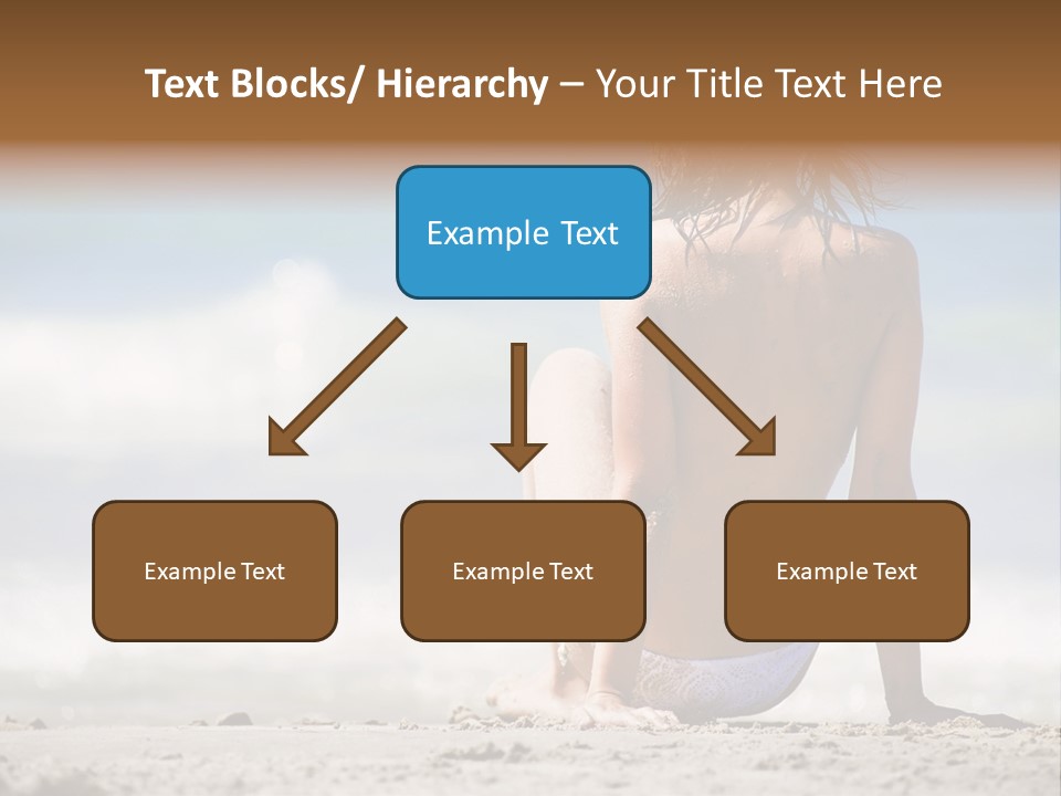 A Woman In A Bikini Sitting On The Beach PowerPoint Template