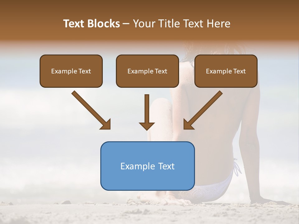 A Woman In A Bikini Sitting On The Beach PowerPoint Template