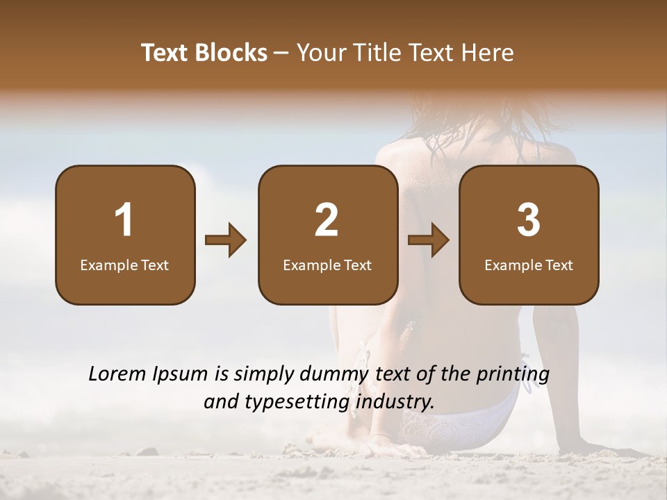 A Woman In A Bikini Sitting On The Beach PowerPoint Template