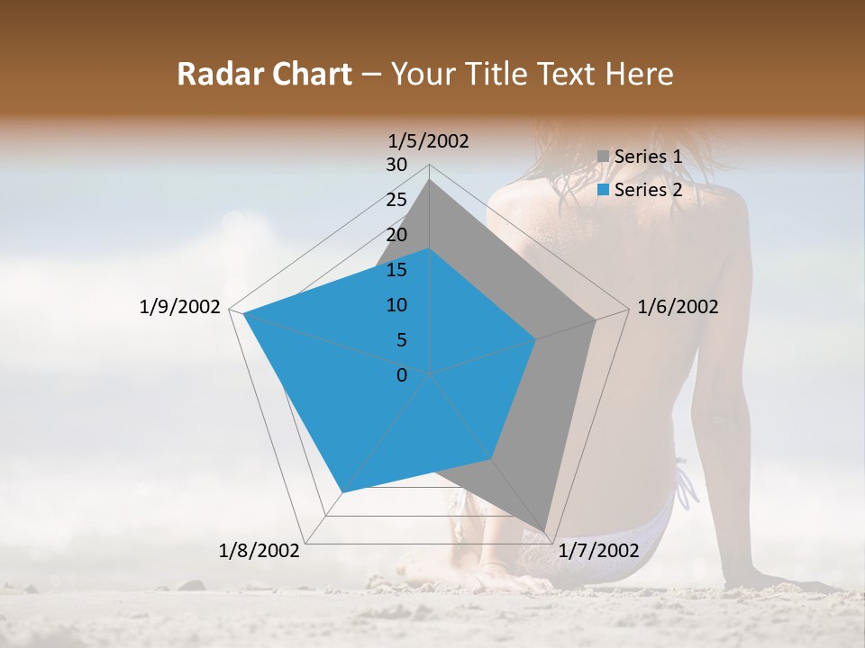 A Woman In A Bikini Sitting On The Beach PowerPoint Template