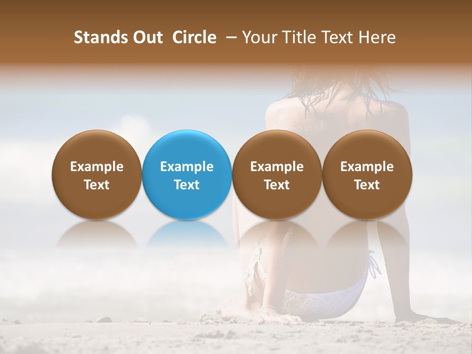 A Woman In A Bikini Sitting On The Beach PowerPoint Template