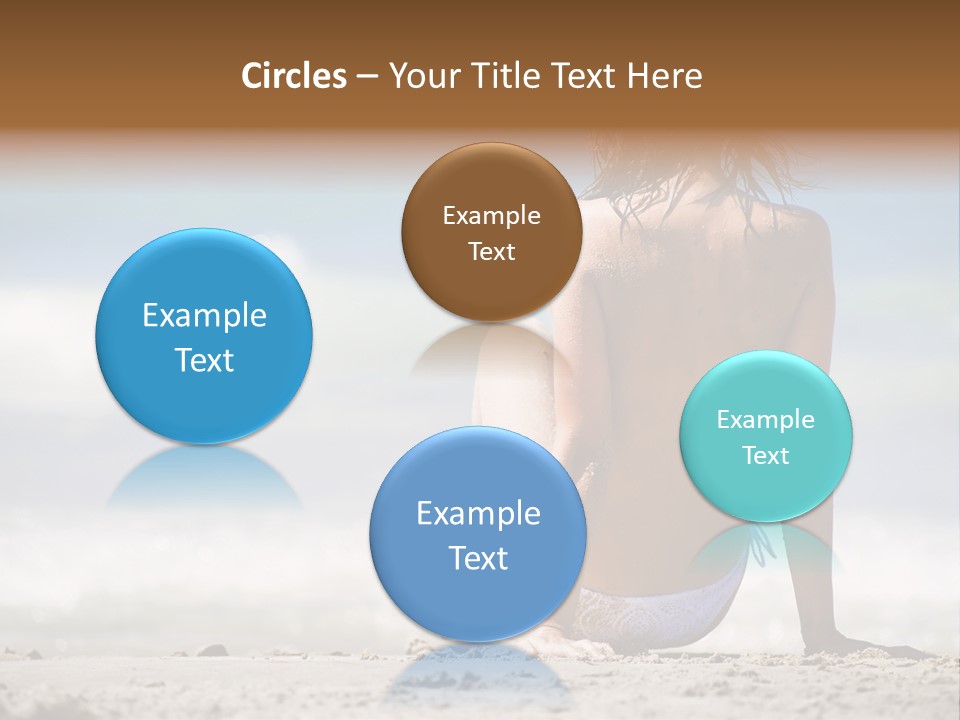 A Woman In A Bikini Sitting On The Beach PowerPoint Template