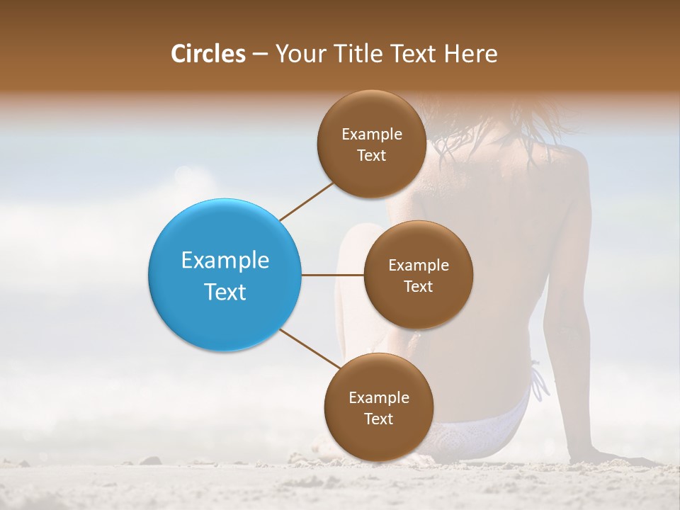 A Woman In A Bikini Sitting On The Beach PowerPoint Template