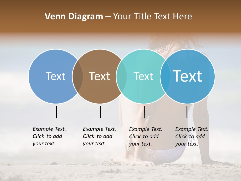 A Woman In A Bikini Sitting On The Beach PowerPoint Template