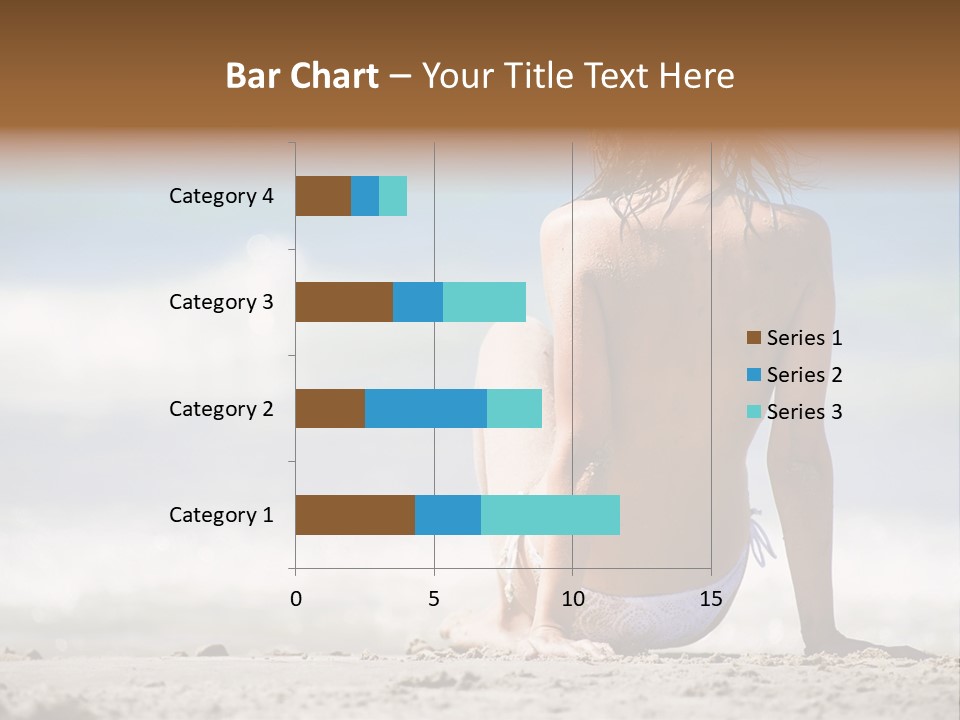 A Woman In A Bikini Sitting On The Beach PowerPoint Template