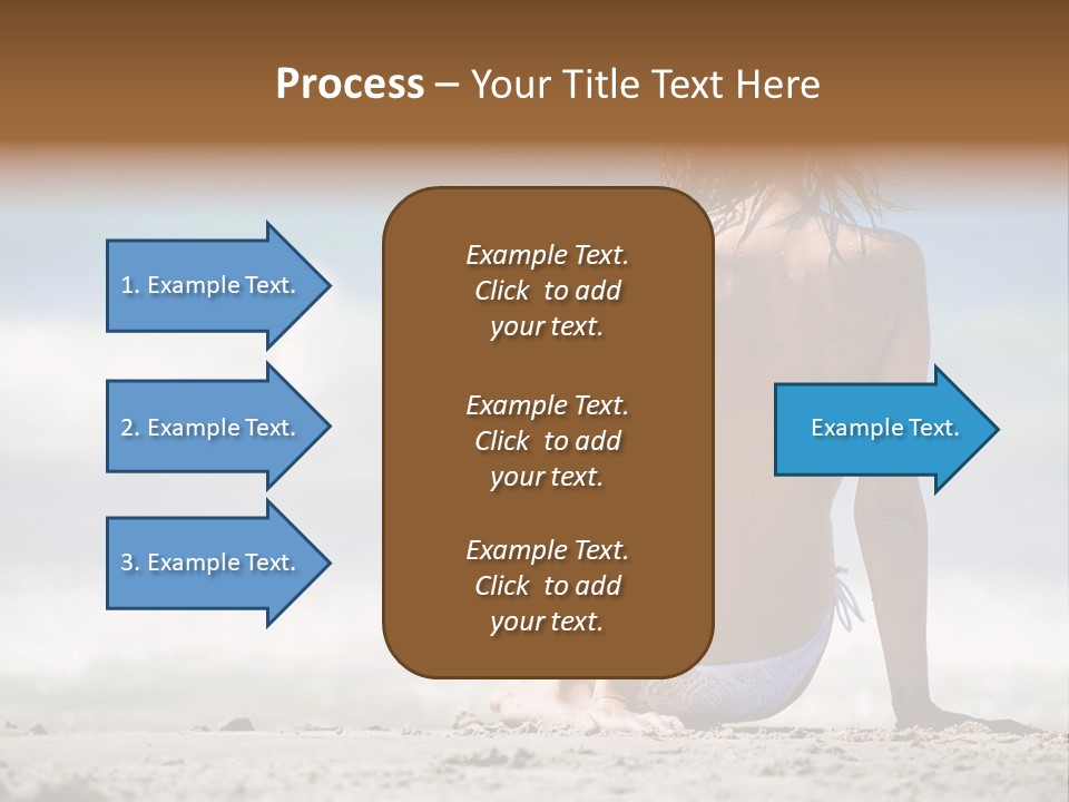 A Woman In A Bikini Sitting On The Beach PowerPoint Template