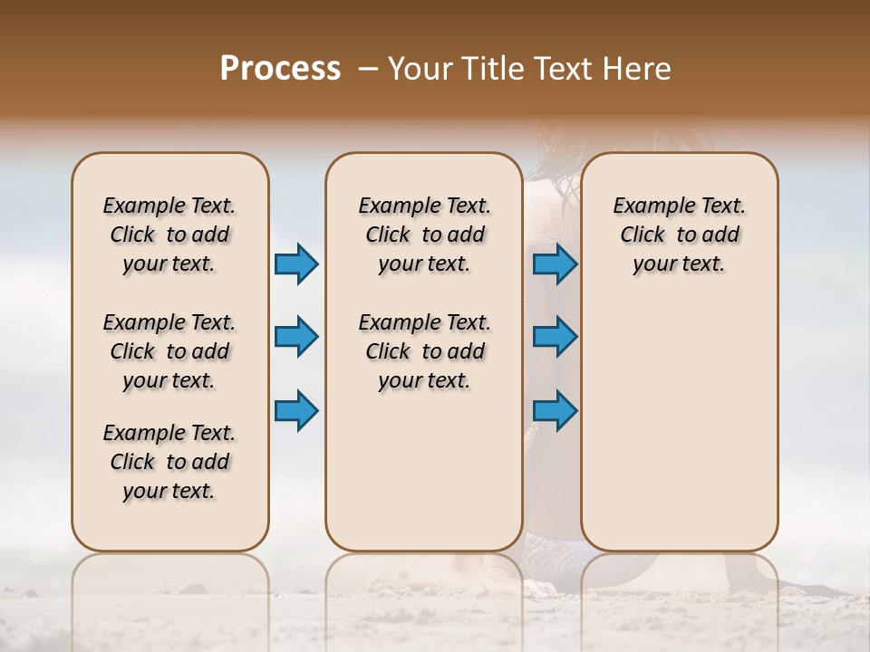 A Woman In A Bikini Sitting On The Beach PowerPoint Template