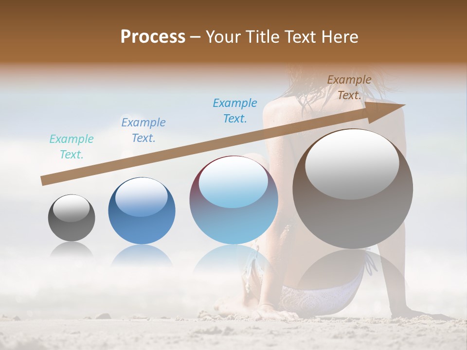 A Woman In A Bikini Sitting On The Beach PowerPoint Template