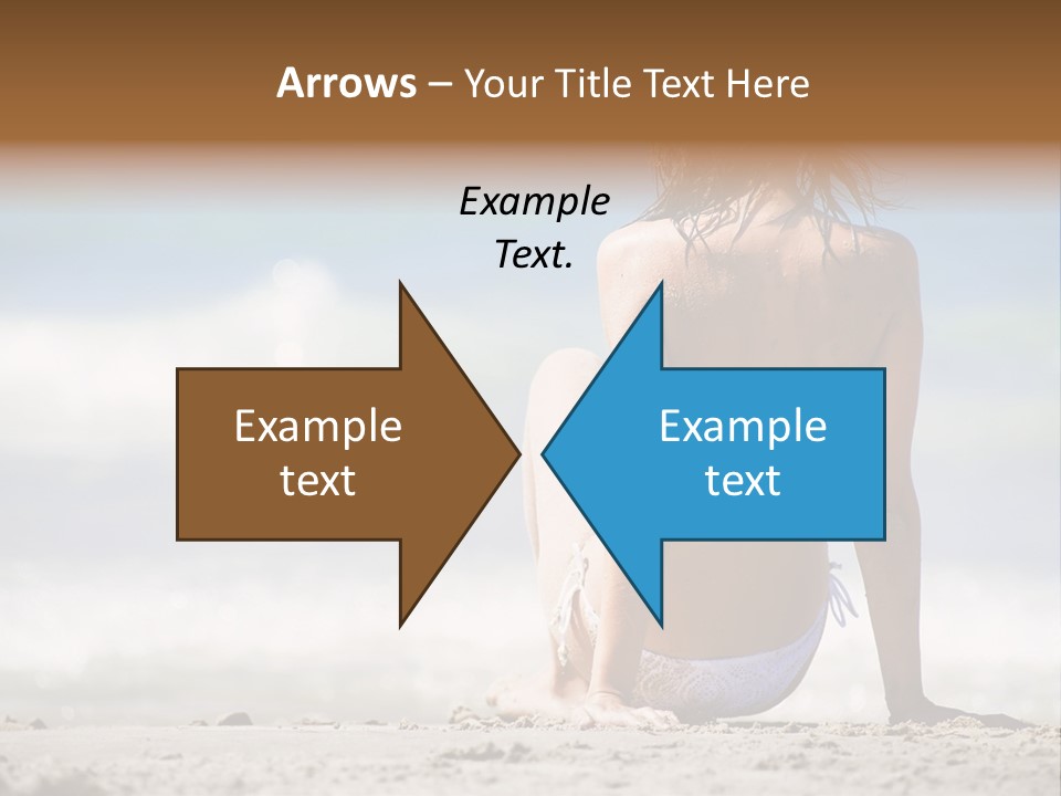 A Woman In A Bikini Sitting On The Beach PowerPoint Template