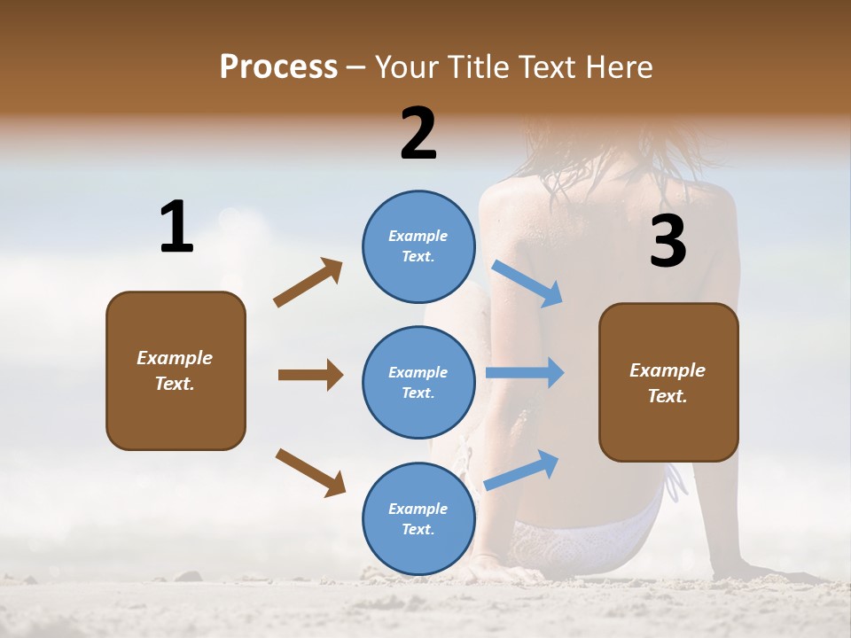 A Woman In A Bikini Sitting On The Beach PowerPoint Template