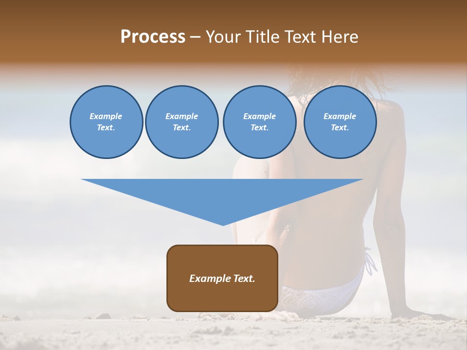 A Woman In A Bikini Sitting On The Beach PowerPoint Template