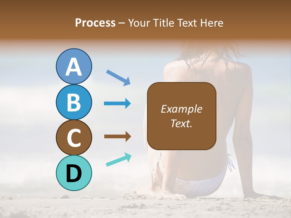 A Woman In A Bikini Sitting On The Beach PowerPoint Template