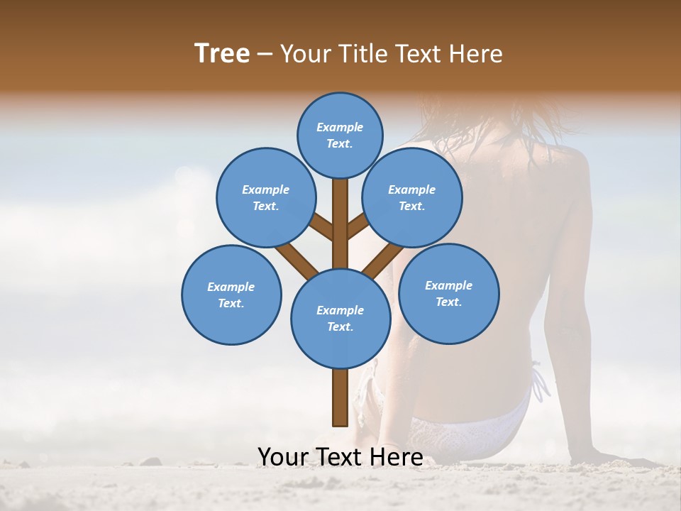 A Woman In A Bikini Sitting On The Beach PowerPoint Template