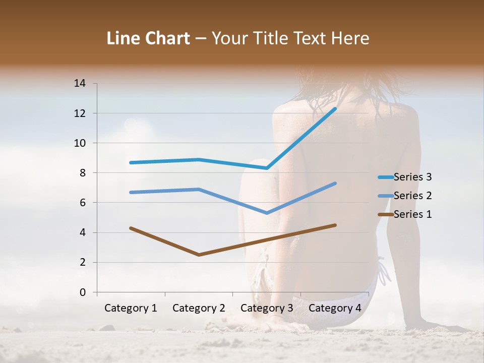 A Woman In A Bikini Sitting On The Beach PowerPoint Template