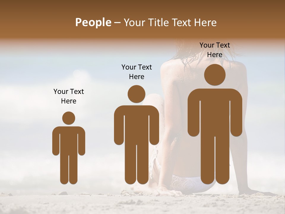 A Woman In A Bikini Sitting On The Beach PowerPoint Template