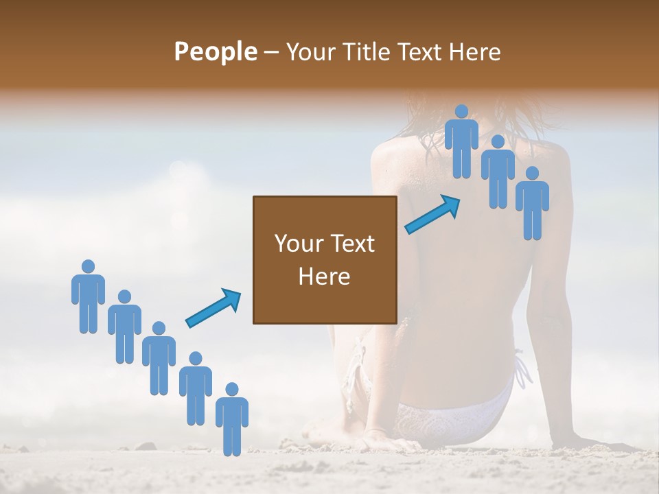 A Woman In A Bikini Sitting On The Beach PowerPoint Template