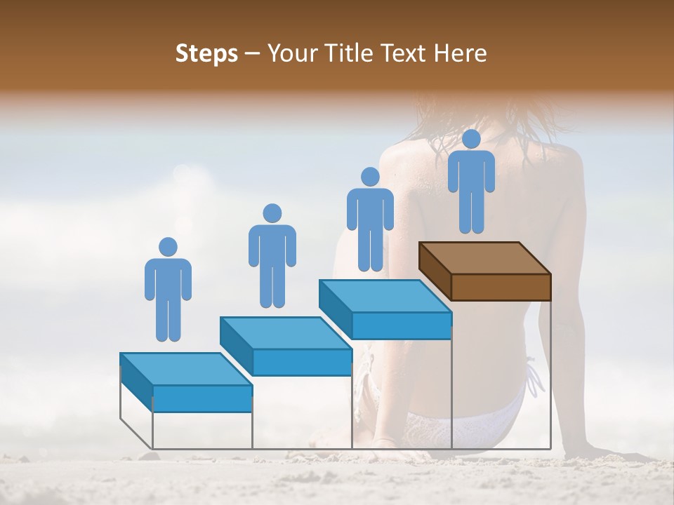 A Woman In A Bikini Sitting On The Beach PowerPoint Template