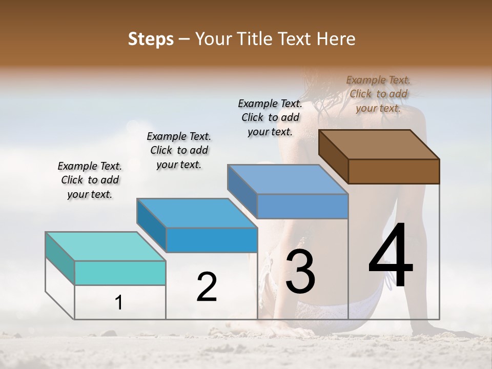 A Woman In A Bikini Sitting On The Beach PowerPoint Template